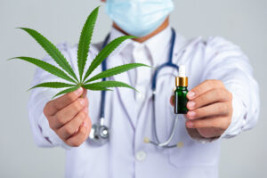 Doctor with cannabis